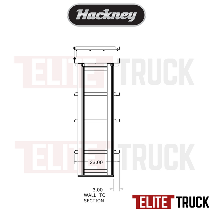 Hackney Van Shelving with Pipe and Ladder Shelf for Driver Side Box Truck 18"-18"-36"-36"-(28" Open) 23" Deep