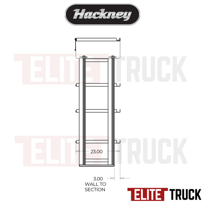 Hackney Van Shelving with Pipe and Ladder Shelf for Driver Side for Box Truck 18"-18"-54"-36"-(28" Open) 23" Deep