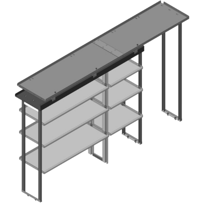 Hackney Van Shelving with Pipe and Ladder Shelf for Driver Side Mercedes Sprinter 46"-23"-(27" Open) 144" WB HR