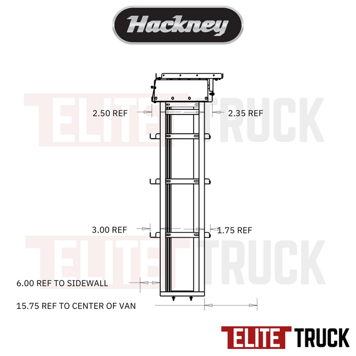 Hackney Van Shelving with Pipe and Ladder Shelf for Curb Side Mercedes Sprinter 46"-23"-(40" Open) 144"WB HR