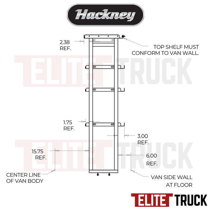 Hackney Van Shelving with Ladder Shelf for Curb Side Mercedes Sprinter