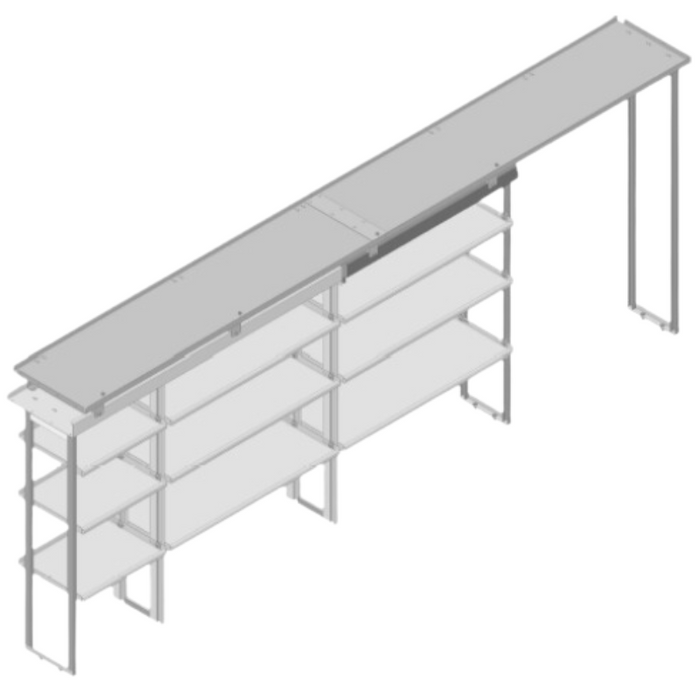 Hackney Van Shelving with Pipe and Ladder Shelf for Driver Side Mercedes Sprinter 23"-46"-46"-(42.5 OPEN)  170"WB EXT HR