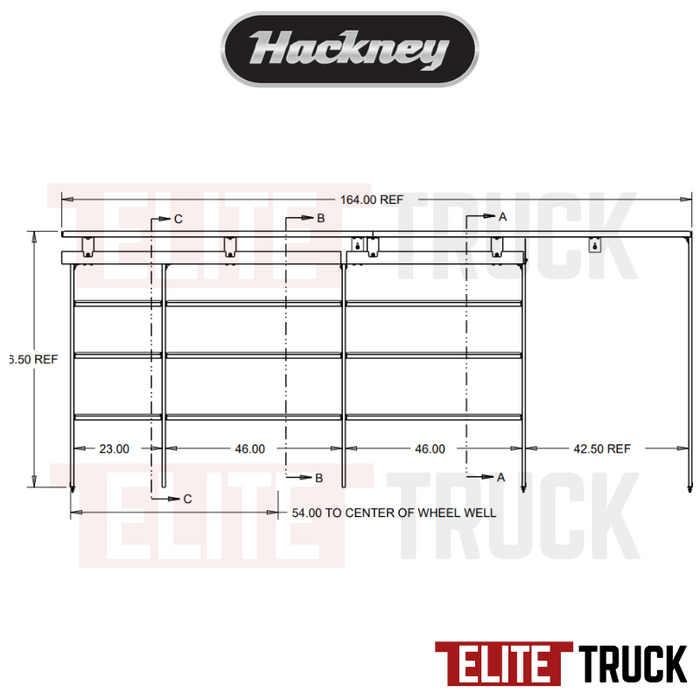 Hackney Van Shelving with Pipe and Ladder Shelf for Driver Side Mercedes Sprinter 23"-46"-46"-(42.5 OPEN)  170"WB EXT HR