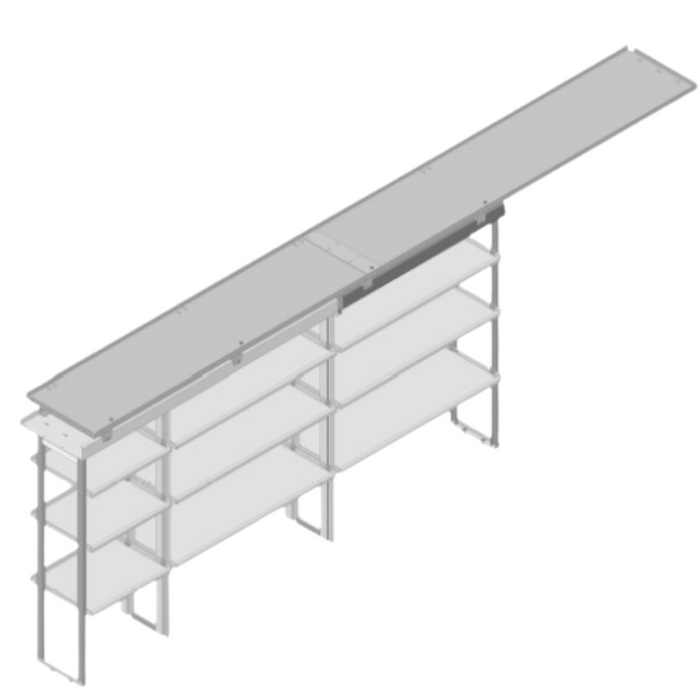 Hackney Van Shelving with Pipe and Ladder Shelf for Driver Side Mercedes Sprinter 23"-46"-46" 170"WB EXT HR