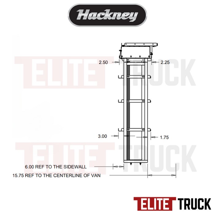 Hackney Van Shelving with Pipe and Ladder Shelf for Driver Side Mercedes Sprinter 23"-46"-46" 170"WB EXT HR