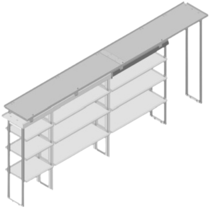 Hackney Van Shelving with Pipe and Ladder Shelf for Driver Side Mercedes Sprinter 46"-46"-23"-(28.5" OPEN)  170"WB HR