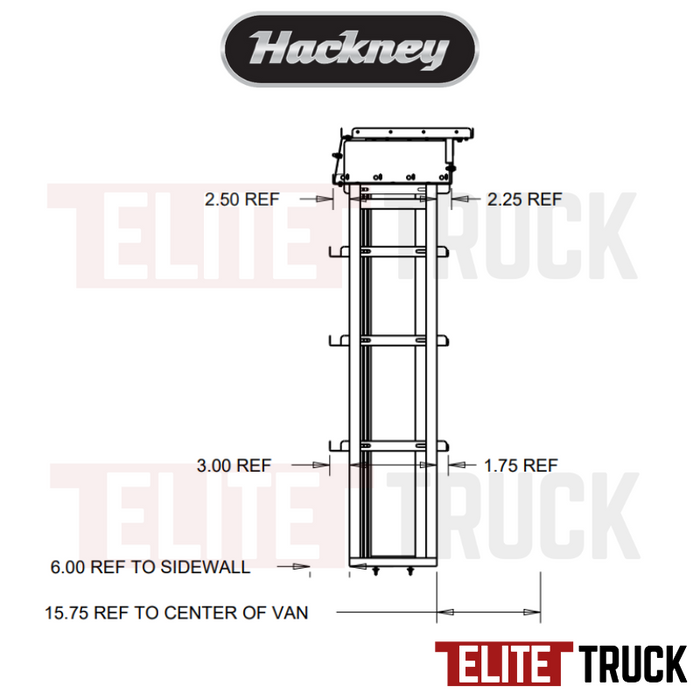 Hackney Van Shelving with Pipe and Ladder Shelf for Driver Side Mercedes Sprinter 46"-46"-23"  170"WB HR