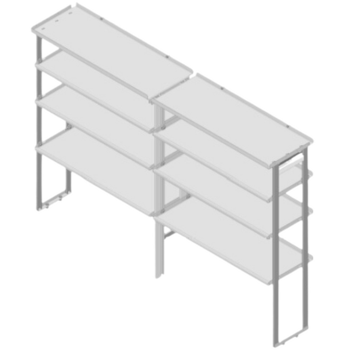 Hackney Van Shelving with Ladder Shelf for Curb Side Mercedes Sprinter 46"-46"  170"WB HR
