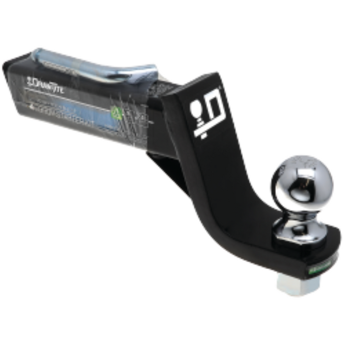 Draw-Tite Trailer Hitch Ball Mount Starter Kit, Fits 2 Inch Square Receiver, 4 Inch Drop, 7,500 lbs. Capacity, Includes 2-Inch Trailer Ball and Pin & Clip, Black Model 40644