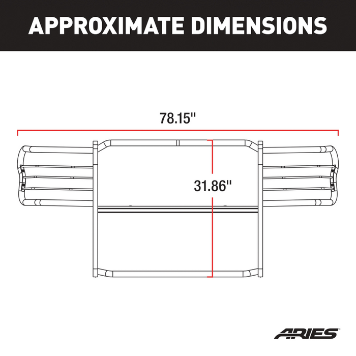 ARIES Black Steel Grille Guard, Select Chevrolet Avalanche, Suburban 1500, Tahoe Model 4065