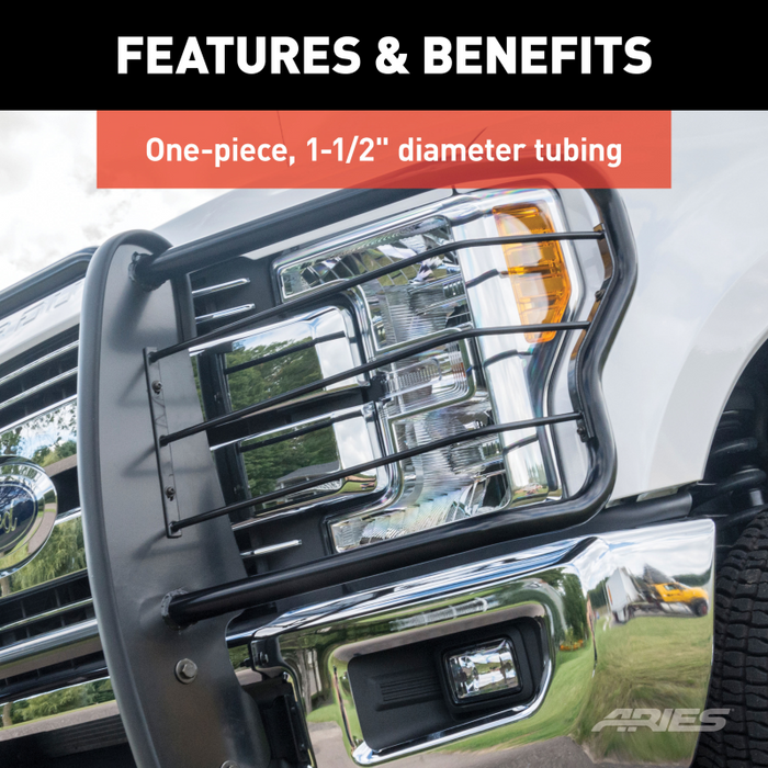 ARIES Black Steel Grille Guard, Fits Select GMC Sierra 1500 Model 4070