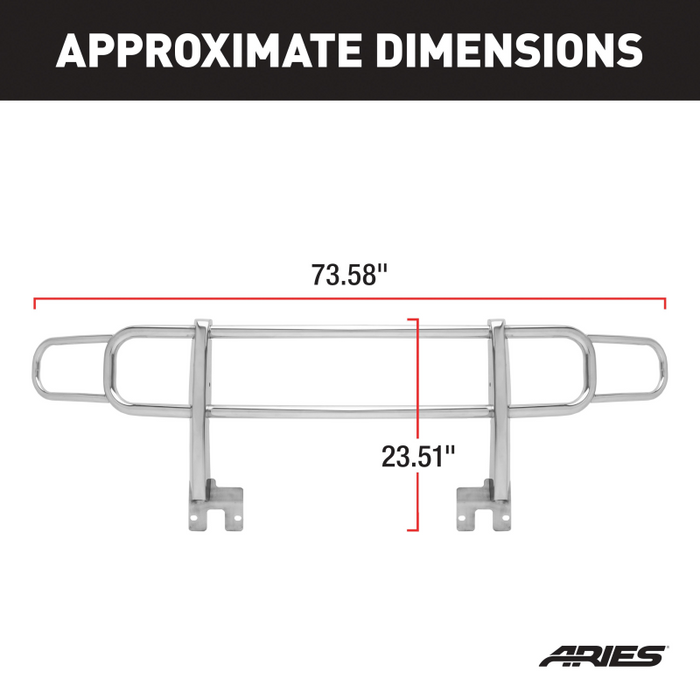 ARIES Polished Stainless Grille Guard, Select Hummer H3, H3T Model 4077-2