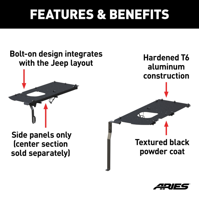ARIES Jeep JK Unlimited Security Cargo Lid Side Panels Model ALC25001-01