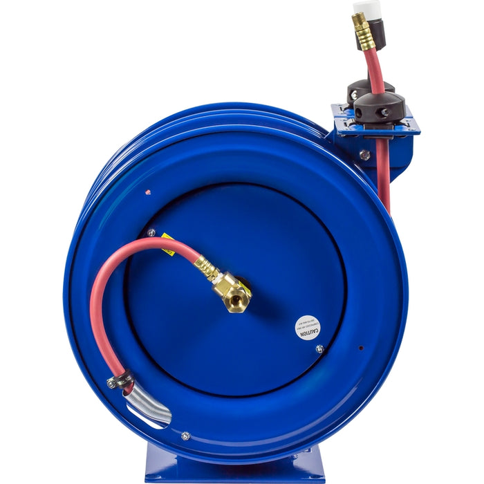 Coxreels Dual C Air-Electric Series Purpose Spring Rewind Reels 3/8 in. x 50 ft. - Single Industrial Receptacle - 16 AWG x 50 ft. - 13 Amps 300 PSI Hose Included Model C-L350-5016-A