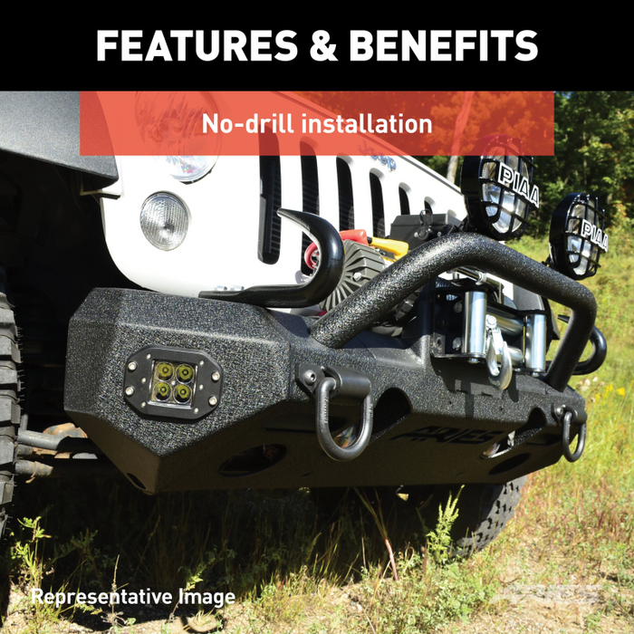 ARIES TrailChaser Jeep Wrangler JL, Gladiator Aluminum Front Bumper (Option 3) Model 2082094
