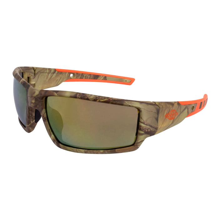 Radians Crossfire Cumulus Premium Safety Eyewear, Camo Frame / Gold Mirror Lens RNS411432