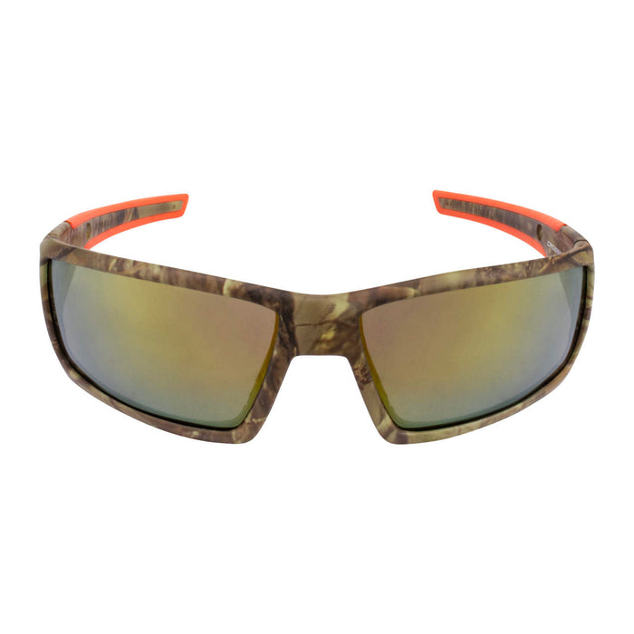 Radians Crossfire Cumulus Premium Safety Eyewear, Camo Frame / Gold Mirror Lens RNS411432