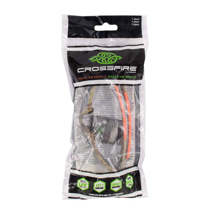 Radians Crossfire Cumulus Premium Safety Eyewear, Camo Frame / Gold Mirror Lens RNS411432