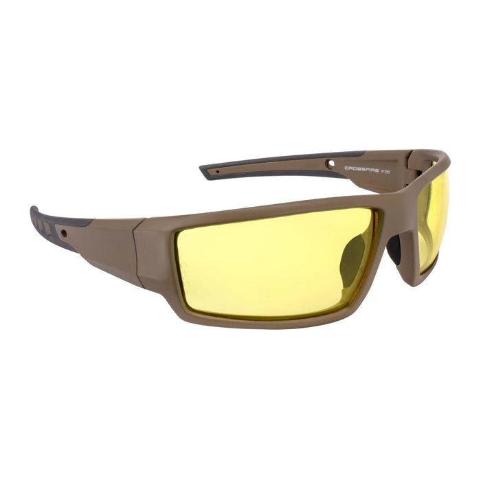 Radians Crossfire Cumulus Premium Safety Eyewear, Tan SDE Frame / HD Yellow Lens RNS41285