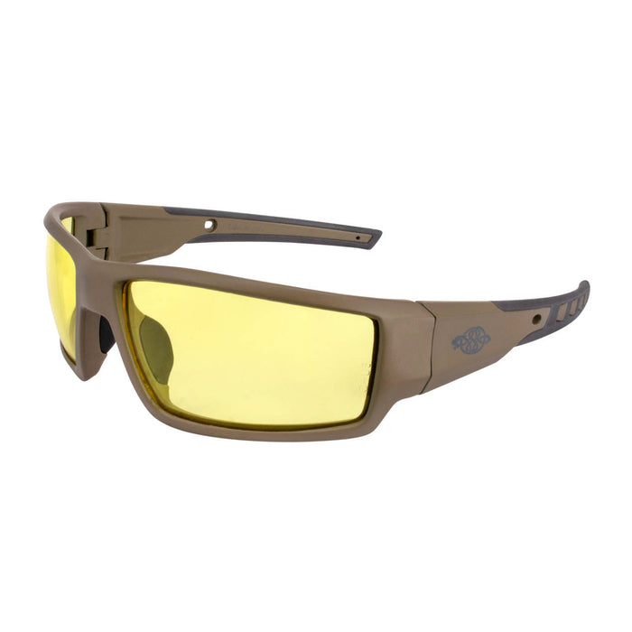 Radians Crossfire Cumulus Premium Safety Eyewear, Tan SDE Frame / HD Yellow Lens RNS41285