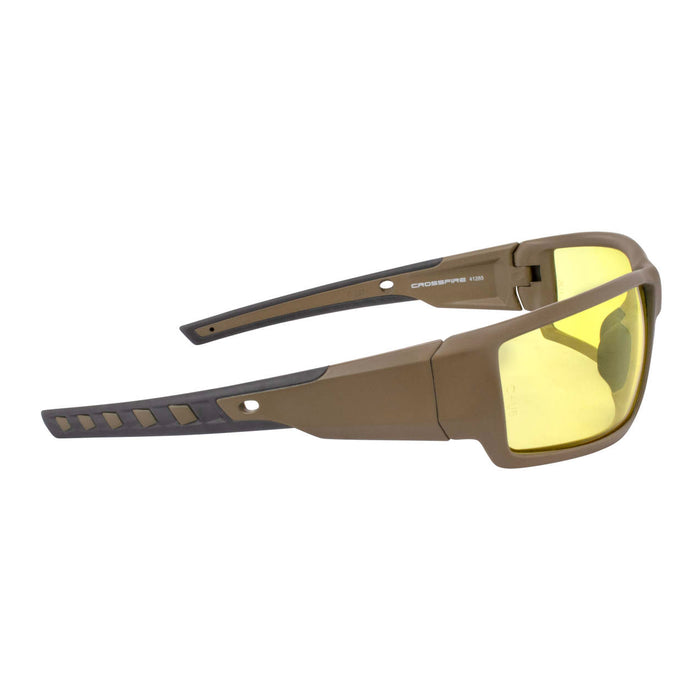 Radians Crossfire Cumulus Premium Safety Eyewear, Tan SDE Frame / HD Yellow Lens RNS41285