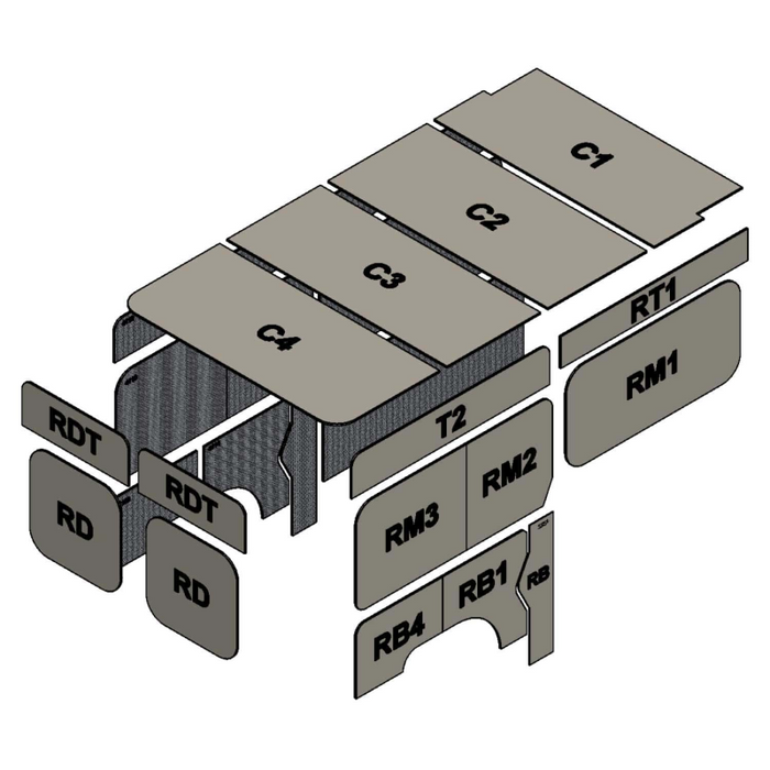 AutoPly Interior Insulation Kit for Ram ProMaster High Roof 136" Wheelbase - R2 (.5") Model 4136