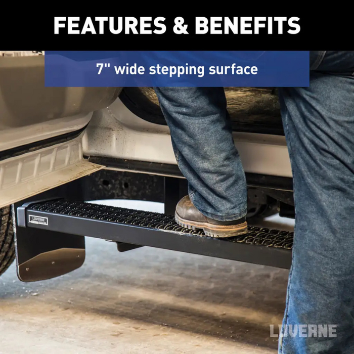 LUVERNE Grip Step Black Aluminum 100-Inch, 36-Inch Van Running Boards, Select Ford E-Transit Model 415100-401744
