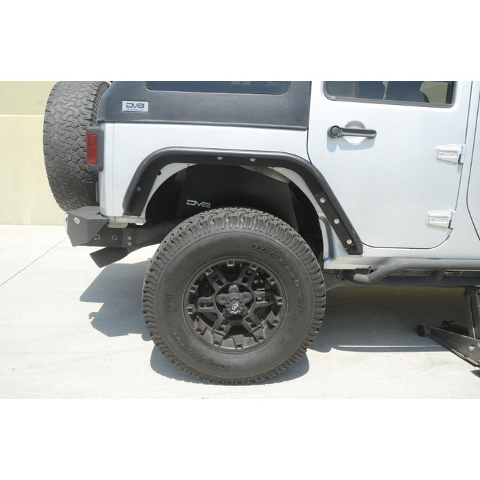 DV8 Offroad 2007-2018 Jeep Wrangler JK JKU Rear Inner Fenders , Black Model INFEND-01RB