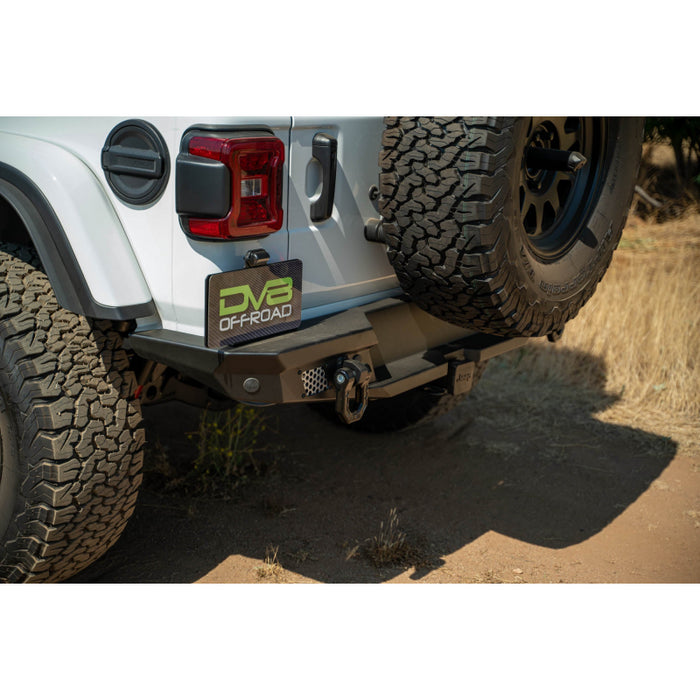 DV8 Offroad 2018-2025 Jeep Wrangler JL JLU Mto Series Rear Bumper W/ Optional Tire Carrier Model RBJL-13