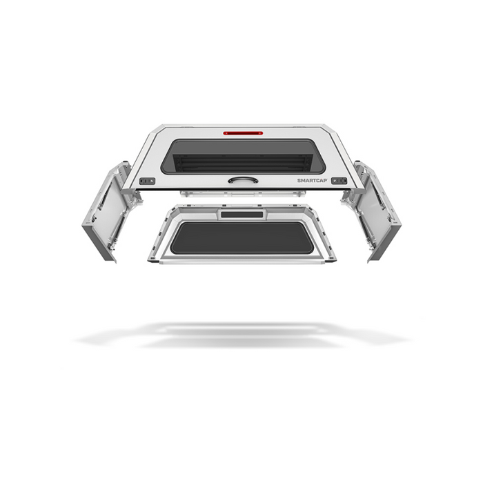 SmartCap OEM White Truck Bed Cap EVOc Commercial Series w/ Horizontal Locks Model EC1007-WH