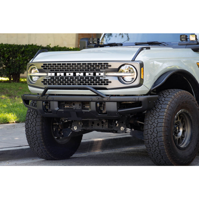 DV8 Offroad 2021-2025 Ford Bronco Factory Front Bumper License Relocation Bracket Model LPBR-01