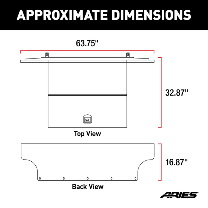 ARIES Jeep JK Unlimited Security Cargo Lid Center Section Model ALC25000-00