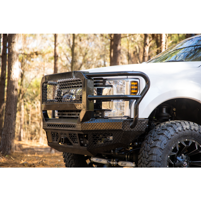 Bodyguard FT Front Extreme - No Sensors Fog Cutouts Receiver W/ Mesh Grille With Camera Harness Gloss Black Powder Coat Model JEF17BNGMH