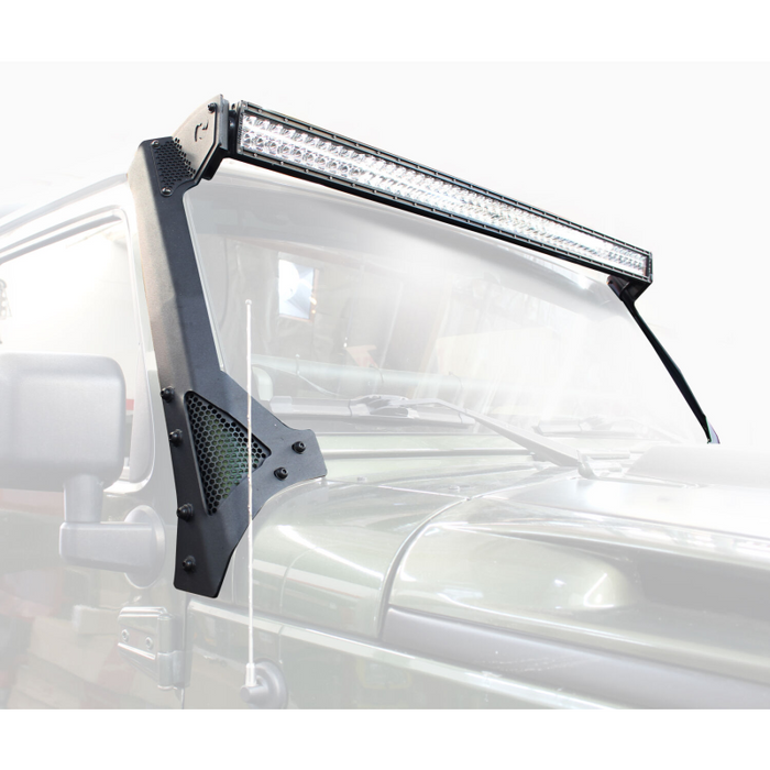 Go Rhino XE Windshield Light Mount for Jeep Wrangler JK, fits 50" Light Bar Model 730503T