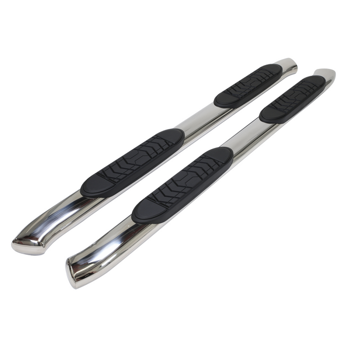TrailFX 5" Oval Bent Step Nerf Bars W/ Step Pads Polished Stainless Steel Model A7086S