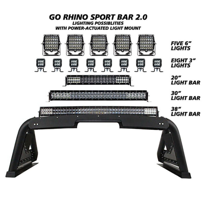 Go Rhino Sport Bar 2.0 with Power Actuated Retractable Light Mount Model 911610PS