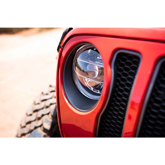 DV8 Offroad 2018-2025 Jeep Jeep Gladiator JT Wrangler JL JLU LED Headlights - Chrome Model HLCJL-01