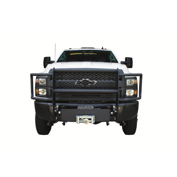 Go Industries Welded Winch Grille Guard w/Carrier - Black Model ET004