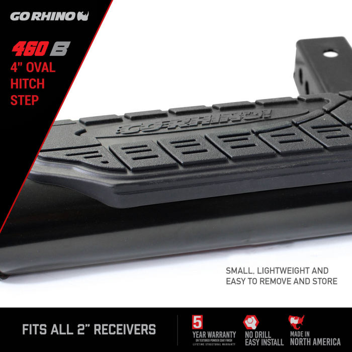 Go Rhino 4" Oval Hitch Step Black Model 460B