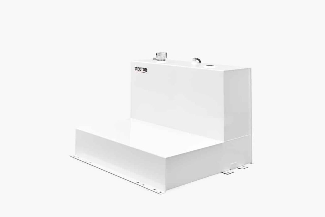 Vector 68 Gallon L-Shaped Transfer Tank White Steel Model 4463-WHT