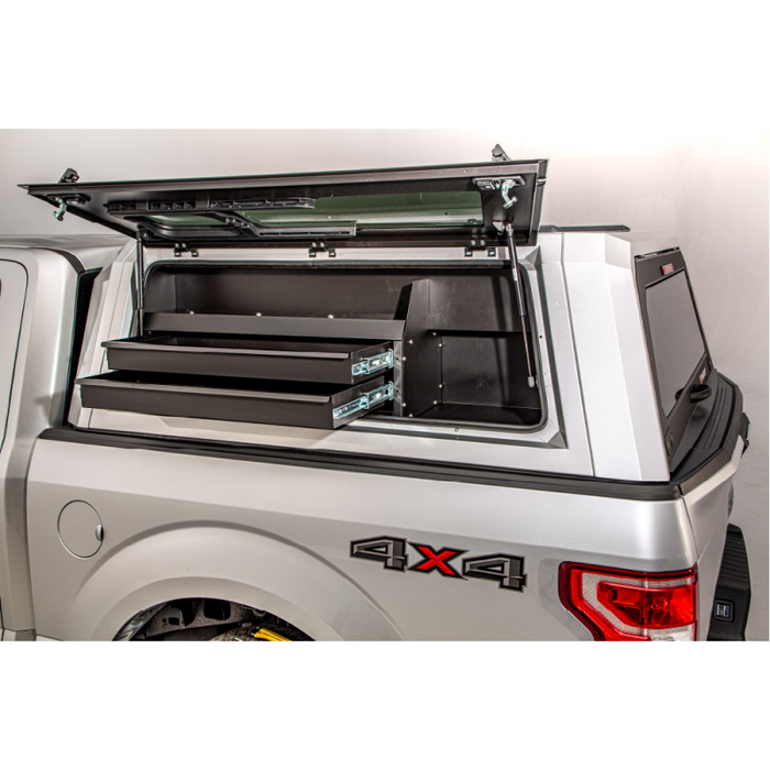 SmartCap Matte Black Truck Bed Cap Drawer-Bin Mid-Size Left Side Mount Fits All Caps Model SA0513