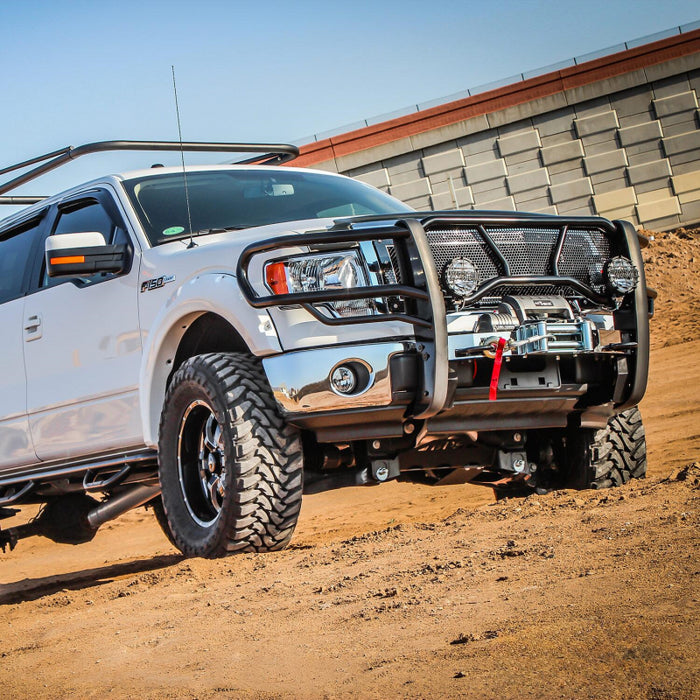 Westin HDX 1-Piece Winch Mount Grille Guard Black Steel Model 57-92505