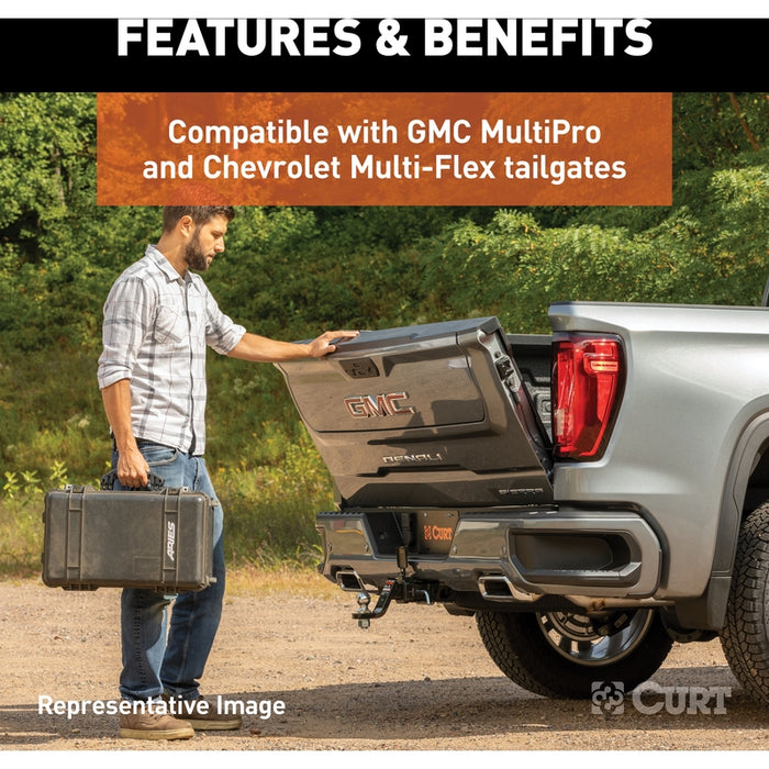 CURT Protective Tailgate Sensor with 2-1/2" Hitch Cap, Fits Select Chevrolet Multi-Flex, GMC Multi-Pro Model 58268