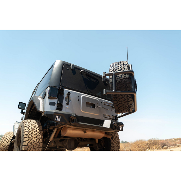 DV8 Offroad 2007-2018 Jeep Wrangler Body Mounted Tire Carrier Model TCJK-14