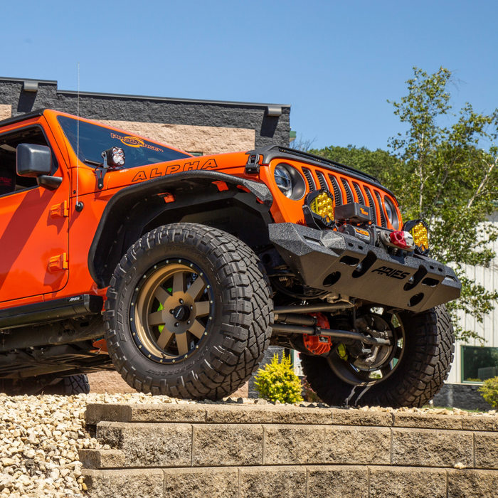 ARIES TrailChaser Jeep Wrangler JL Aluminum Front Bumper with Fender Flares (Option 7) Model 2082077