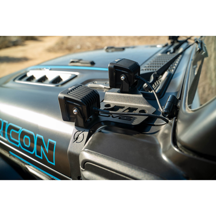 DV8 Offroad 2020-2026 Jeep Wrangler JL JLU 4xe Gladiator JT Dual Light Pod Mounts Model LBJL-12