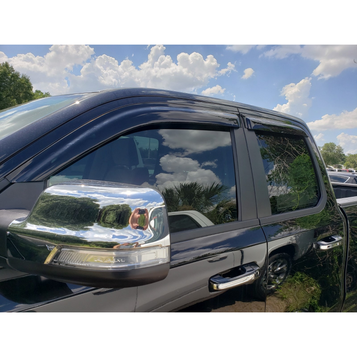 TrailFX Low Profile Side Window Deflector Tape-On Smoke Acrylic Set of 4 Model 4809H