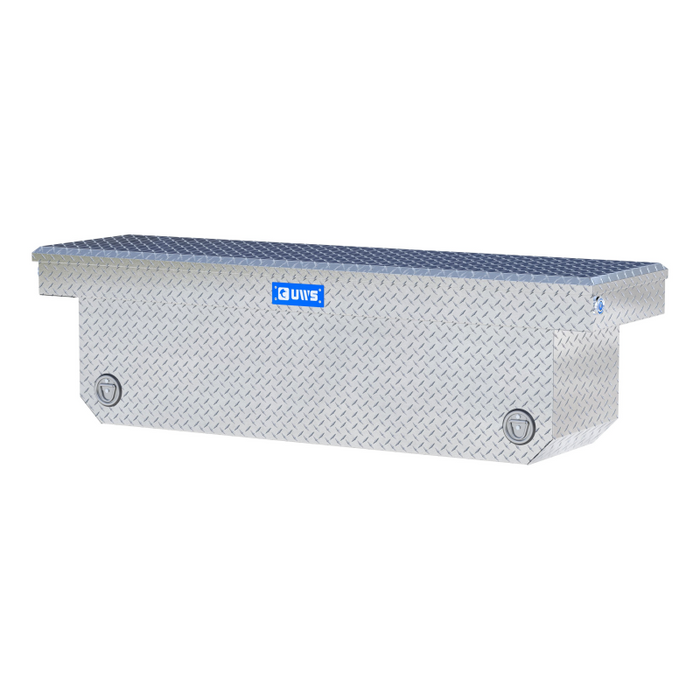 UWS  72" Bright Aluminum Deep Angled Push Button Crossover Truck Tool Box Model TBSD-72-A-PB