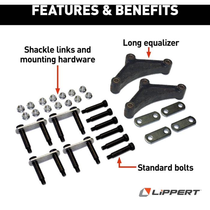 CURT 121099LRV Tandem Axle AP Kit with Long Equalizer and Standard Bolts Model 121099LRV