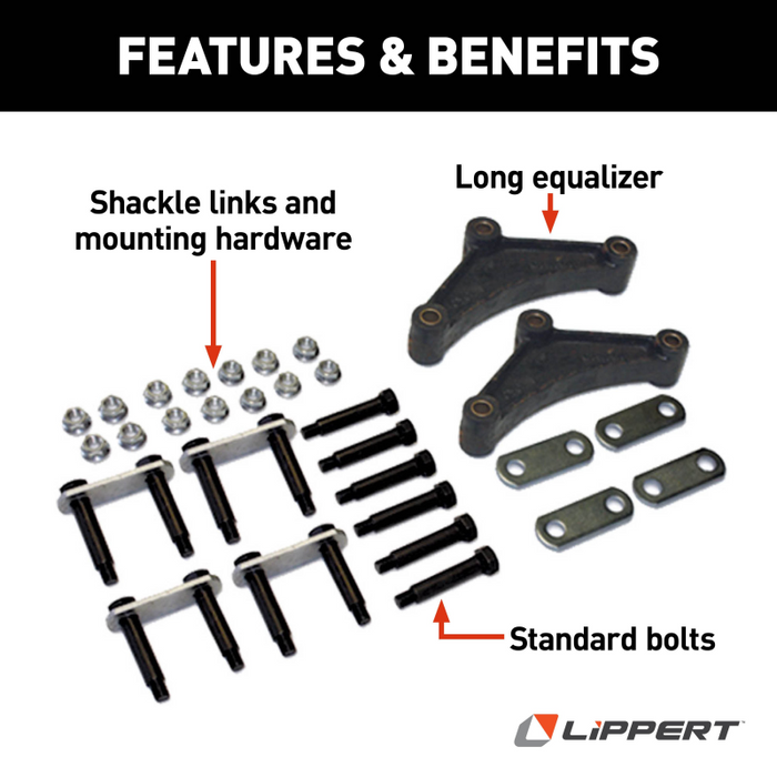 CURT 121099LRV Tandem Axle AP Kit with Long Equalizer and Standard Bolts Model 121099LRV